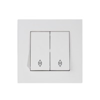 Выключатель проходной 2-клав. (скрытый, пруж. зажим) белый, RITA, MUTLUSAN Выключатель проходной 2-клав. (скрытый, пруж. зажим) белый, RITA, MUTLUSAN