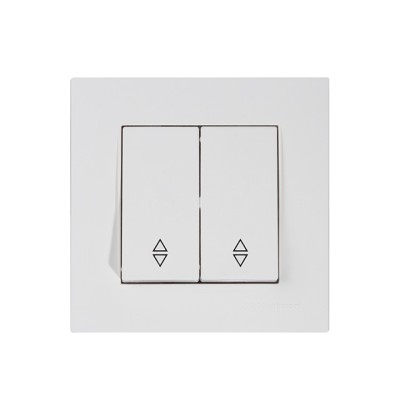 Выключатель проходной 2-клав. (скрытый, пруж. зажим) белый, RITA, MUTLUSAN