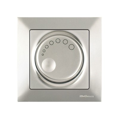 Выключатель поворотный (диммер) (скрытый, винт. зажим, 600Вт) титан, DARIA, MUTLUSAN