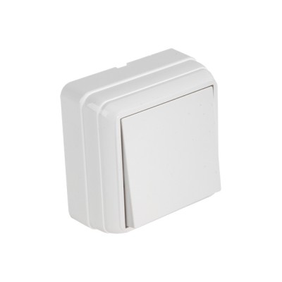 Выключатель 1-клав. (открытый) белый, BRON, MUTLUSAN
