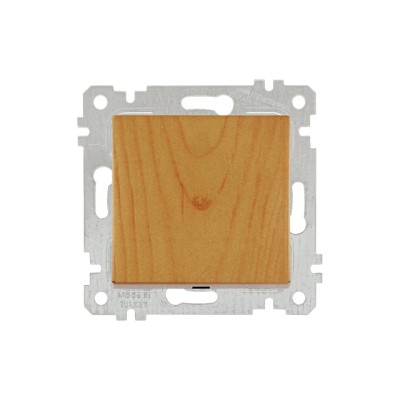 Выключатель 1-клав. двухполюсный (скрытый, без рамки, винт. зажим) дуб, RITA, MUTLUSAN