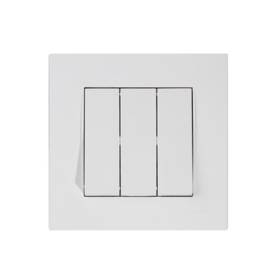 Выключатель 3-клав. (скрытый, винт. зажим) белый, RITA, MUTLUSAN