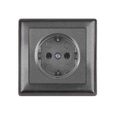 Розетка 1-ая (скрытая, с/з) дымчатый, DARIA, MUTLUSAN