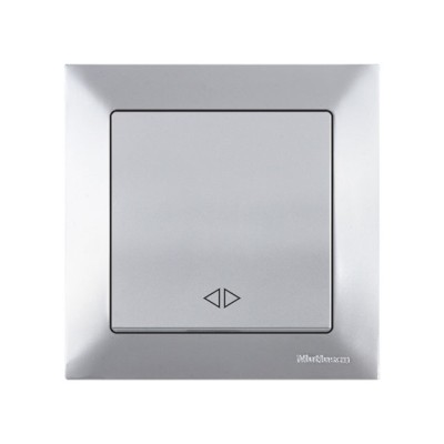 Выключатель промежуточный многопозиционный (скрытый, пруж. зажим) серебро, DARIA, MUTLUSAN