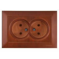 Розетка 2-ая (скрытая, б/з, керамика) вишня, DARIA, MUTLUSAN