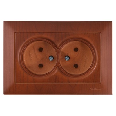 Розетка 2-ая (скрытая, б/з, керамика) вишня, DARIA, MUTLUSAN