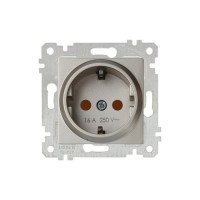 Розетка 1-ая (скрытая, без рамки, с/з, шторки) титан, RITA, MUTLUSAN Розетка 1-ая (скрытая, без рамки, с/з, шторки) титан, RITA, MUTLUSAN