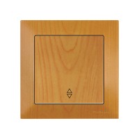 Выключатель проходной 1-клав. (скрытый, винт. зажим) дуб, DARIA, MUTLUSAN