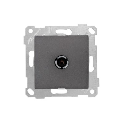 Розетка телевиз. 1-ая (скрытая, без рамки, с/з, 11dB, переходная) дымчатая, RITA, MUTLUSAN