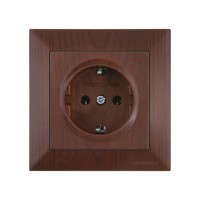 Розетка 1-ая (скрытая, с/з) орех, DARIA, MUTLUSAN