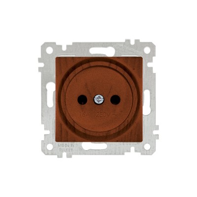 Розетка 1-ая (скрытая, без рамки, б/з) орех, RITA, MUTLUSAN