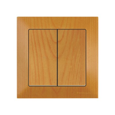 Выключатель 2-клав. (скрытый, пруж. зажим) дуб, DARIA, MUTLUSAN