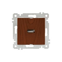 Розетка 1-ая USB (скрытая, без рамки) орех, RITA, MUTLUSAN Розетка 1-ая USB (скрытая, без рамки) орех, RITA, MUTLUSAN