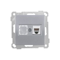 Розетка телефонная 1хRJ12 серебро, ELITRA, MUTLUSAN Розетка телефонная 1хRJ12 серебро, ELITRA, MUTLUSAN
