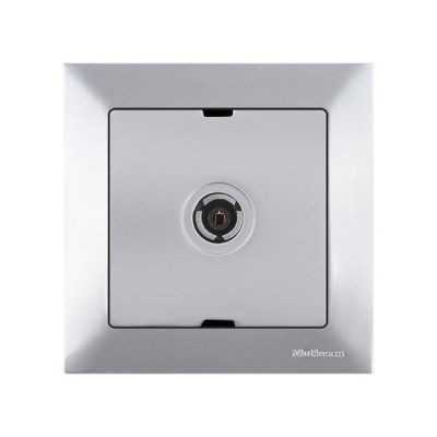 Розетка телевиз. 1-ая (скрытая, с/з, 11dB, переходная) серебро, DARIA, MUTLUSAN