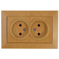Розетка 2-ая (скрытая, б/з, керамика) дуб, DARIA, MUTLUSAN Розетка 2-ая (скрытая, б/з, керамика) дуб, DARIA, MUTLUSAN