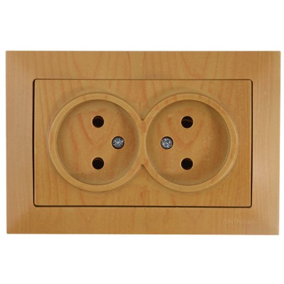 Розетка 2-ая (скрытая, б/з, керамика) дуб, DARIA, MUTLUSAN