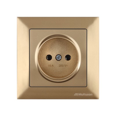 Розетка 1-ая (скрытая, б/з) золото, DARIA, MUTLUSAN