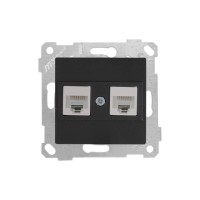 Розетка компьютерная 2xRJ45 (Cat6, скрытая, без рамки) черная, RITA, MUTLUSAN Розетка компьютерная 2xRJ45 (Cat6, скрытая, без рамки) черная, RITA, MUTLUSAN