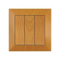 Выключатель 3-клав. (скрытый, винт. зажим) дуб, DARIA, MUTLUSAN Выключатель 3-клав. (скрытый, винт. зажим) дуб, DARIA, MUTLUSAN