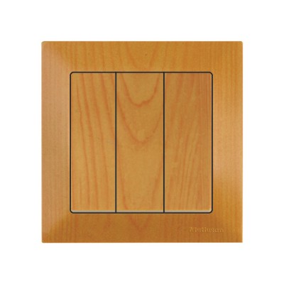 Выключатель 3-клав. (скрытый, винт. зажим) дуб, DARIA, MUTLUSAN