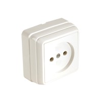 Розетка 1-ая (открытая, б/з) кремовая, BRON, MUTLUSAN