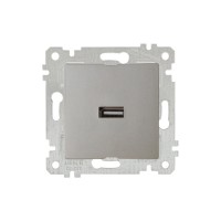 Розетка 1-ая USB (скрытая, без рамки) титан, RITA, MUTLUSAN Розетка 1-ая USB (скрытая, без рамки) титан, RITA, MUTLUSAN