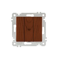 Выключатель 3-клав. (скрытый, без рамки, винт. зажим) орех, RITA, MUTLUSAN
