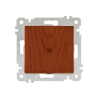 Выключатель 1-клав. (скрытый, без рамки, пруж. зажим) вишня, RITA, MUTLUSAN