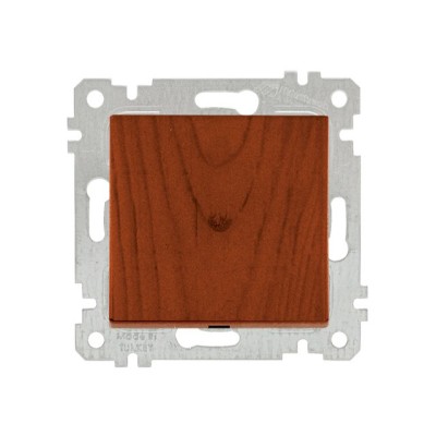Выключатель 1-клав. (скрытый, без рамки, пруж. зажим) вишня, RITA, MUTLUSAN