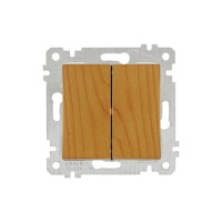 Выключатель 2-клав. (скрытый, без рамки, винт. зажим) дуб, RITA, MUTLUSAN Выключатель 2-клав. (скрытый, без рамки, винт. зажим) дуб, RITA, MUTLUSAN