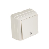 Выключатель 1-клав. проходной (открытый), кремовый, BRON, MUTLUSAN Выключатель 1-клав. проходной (открытый), кремовый, BRON, MUTLUSAN