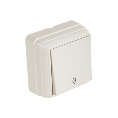 Выключатель 1-клав. проходной (открытый), кремовый, BRON, MUTLUSAN