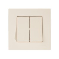 Выключатель 2-клав. (скрытый, винт. зажим) кремовый, RITA, MUTLUSAN Выключатель 2-клав. (скрытый, винт. зажим) кремовый, RITA, MUTLUSAN