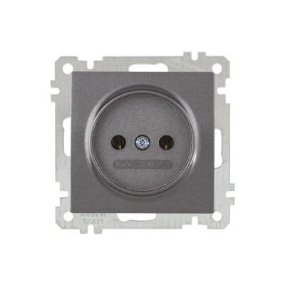 Розетка 1-ая (скрытая, без рамки, б/з) дымчатая, DARIA, MUTLUSAN