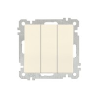 Выключатель 3-клав. (скрытый, без рамки, пруж. зажим) кремовый, DARIA, MUTLUSAN Выключатель 3-клав. (скрытый, без рамки, пруж. зажим) кремовый, DARIA, MUTLUSAN