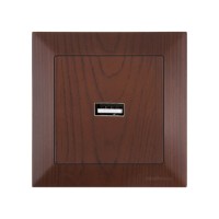 Розетка 1-ая USB (скрытая) орех, DARIA, MUTLUSAN Розетка 1-ая USB (скрытая) орех, DARIA, MUTLUSAN