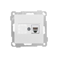 Розетка телефонная 1хRJ12 белая, ELITRA, MUTLUSAN Розетка телефонная 1хRJ12 белая, ELITRA, MUTLUSAN