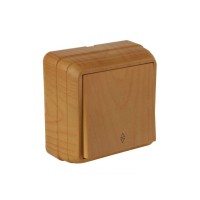 Выключатель 1-клав. проходной (открытый), дуб, BRON, MUTLUSAN Выключатель 1-клав. проходной (открытый), дуб, BRON, MUTLUSAN