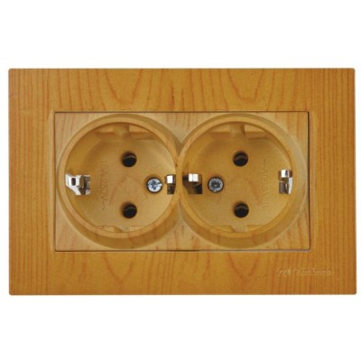 Розетка 2-ая (скрытая,с/з) дуб, RITA, MUTLUSAN