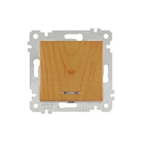 Выключатель 1-клав. (с подсветкой, скрытый, без рамки, винт. зажим) дуб, RITA, MUTLUSAN Выключатель 1-клав. (с подсветкой, скрытый, без рамки, винт. зажим) дуб, RITA, MUTLUSAN