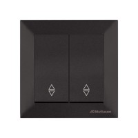 Выключатель проходной 2-клав. (скрытый, винт. зажим) черный, DARIA, MUTLUSAN