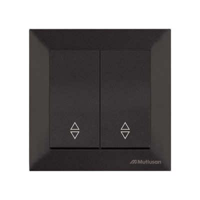 Выключатель проходной 2-клав. (скрытый, винт. зажим) черный, DARIA, MUTLUSAN
