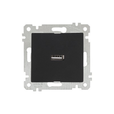 Розетка 1-ая USB (скрытая, без рамки) черная, RITA, MUTLUSAN