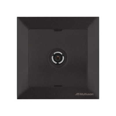 Розетка телевиз. 1-ая (скрытая, с/з, 11dB, переходная) черная, DARIA, MUTLUSAN