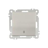 Выключатель проходной 1-клав. (скрытый, без рамки, винт. зажим) титан, DARIA, MUTLUSAN