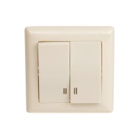 Выключатель 2-клав. (c подсветкой, скрытый, пруж. зажим) кремовый, DARIA, MUTLUSAN Выключатель 2-клав. (c подсветкой, скрытый, пруж. зажим) кремовый, DARIA, MUTLUSAN