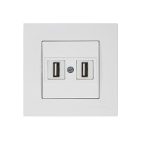 Розетка компьютерная 2хUSB (скрытая) белая (не для зарядки) RITA, MUTLUSAN