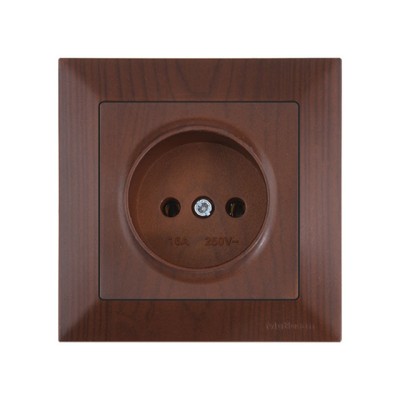 Розетка 1-ая (скрытая, б/з) орех, DARIA, MUTLUSAN
