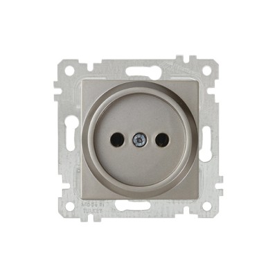 Розетка 1-ая (скрытая, без рамки, б/з) титан, RITA, MUTLUSAN
